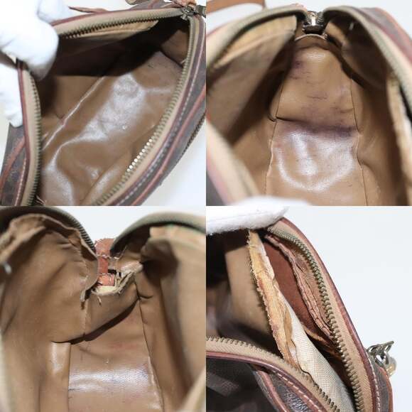 CELINE Macadam Canvas Shoulder Bag Pvc Leather Brown Gold - Picture 12 of 13